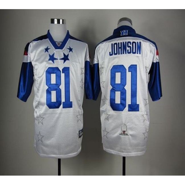 NFL Jersey Lions #81 Calvin Johnson White 2012 Pro Bowl Stitched