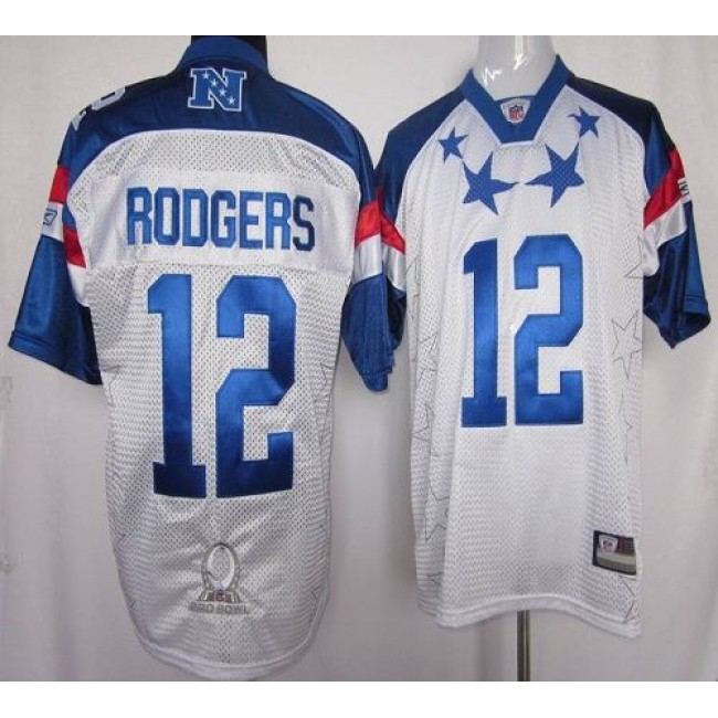NFL Jersey Packers #12 Aaron Rodgers White 2012 Pro Bowl Stitched