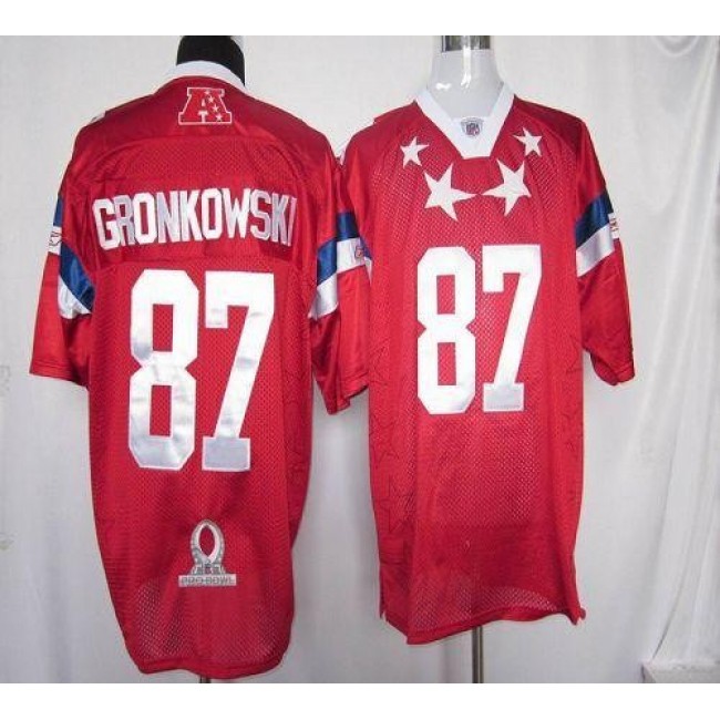NFL Jersey Patriots #87 Rob Gronkowski Red 2012 Pro Bowl Stitched