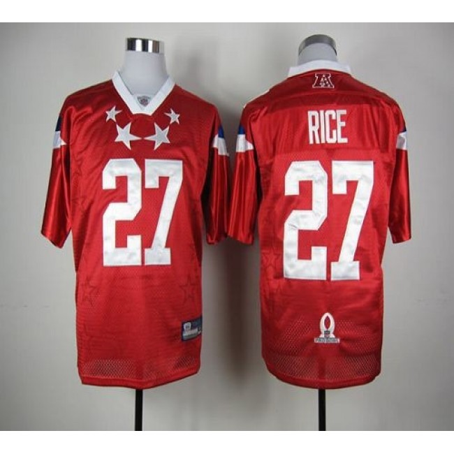 NFL Jersey Ravens #27 Ray Rice Red 2012 Pro Bowl Stitched