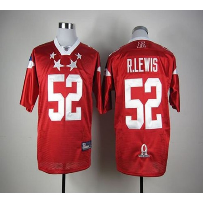 NFL Jersey Ravens #52 Ray Lewis Red 2012 Pro Bowl Stitched