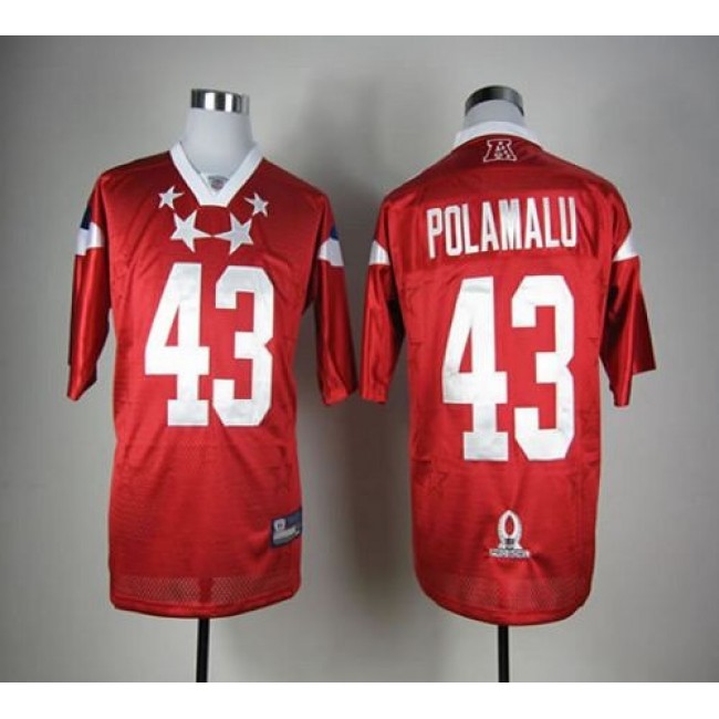 NFL Jersey Steelers #43 Troy Polamalu Red 2012 Pro Bowl Stitched