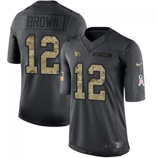 Arizona Cardinals #12 John Brown Black Youth Stitched NFL Limited 2016 Salute to Service Jersey