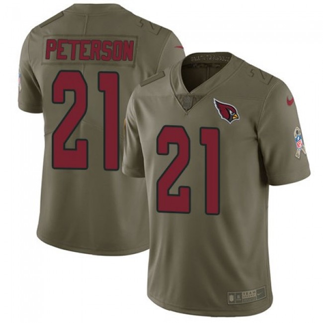 Arizona Cardinals #21 Patrick Peterson Olive Youth Stitched NFL Limited 2017 Salute to Service Jersey