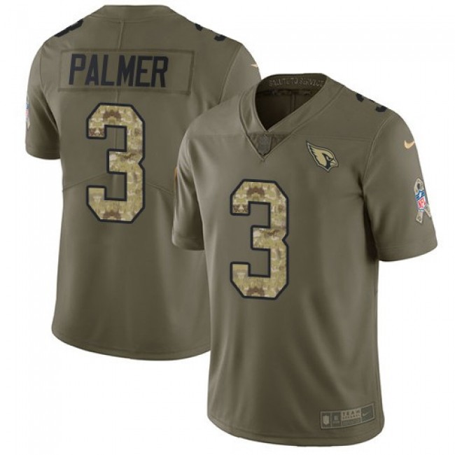 Arizona Cardinals #3 Carson Palmer Olive-Camo Youth Stitched NFL Limited 2017 Salute to Service Jersey