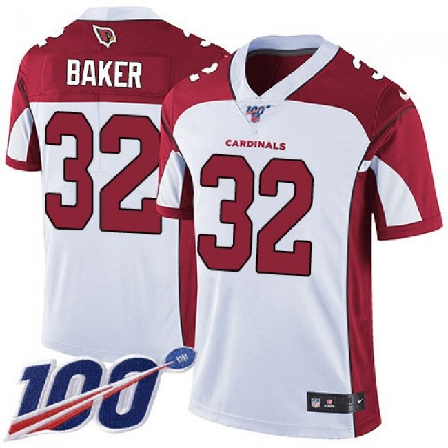 Nike Cardinals #32 Budda Baker White Men's Stitched NFL 100th Season Vapor Limited Jersey