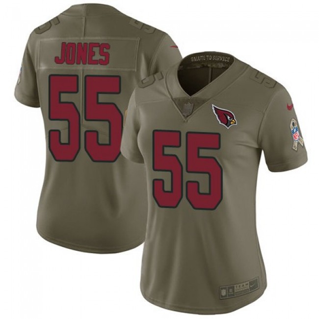Women's Cardinals #55 Chandler Jones Olive Stitched NFL Limited 2017 Salute to Service Jersey