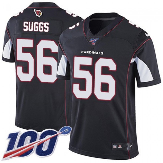 Nike Cardinals #56 Terrell Suggs Black Alternate Men's Stitched NFL 100th Season Vapor Limited Jersey