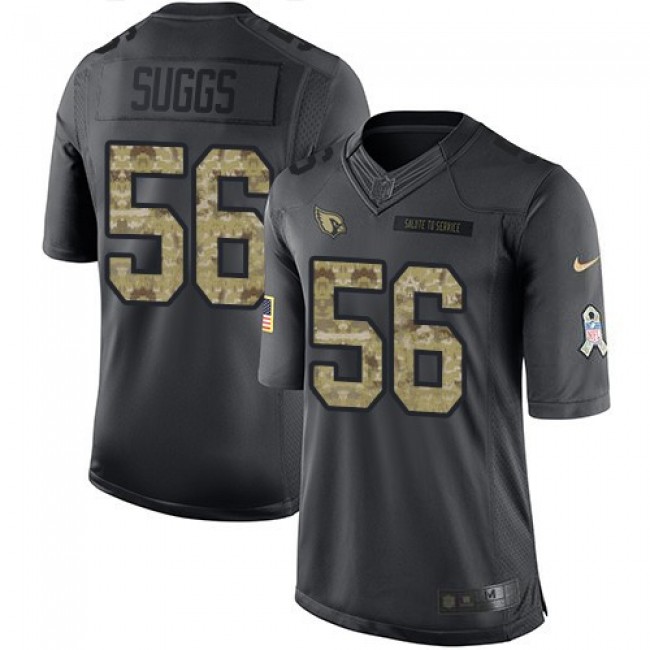 Nike Cardinals #56 Terrell Suggs Black Men's Stitched NFL Limited 2016 Salute to Service Jersey