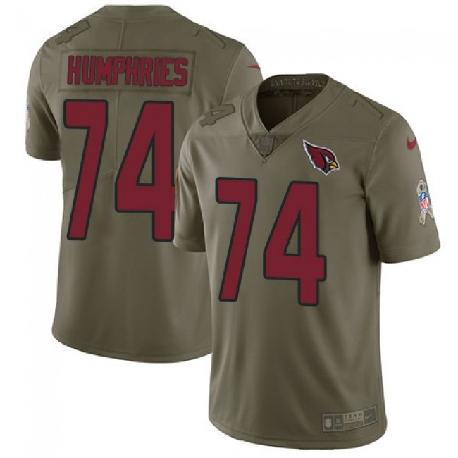 Nike Cardinals #74 D.J. Humphries Olive Men's Stitched NFL Limited 2017 Salute to Service Jersey