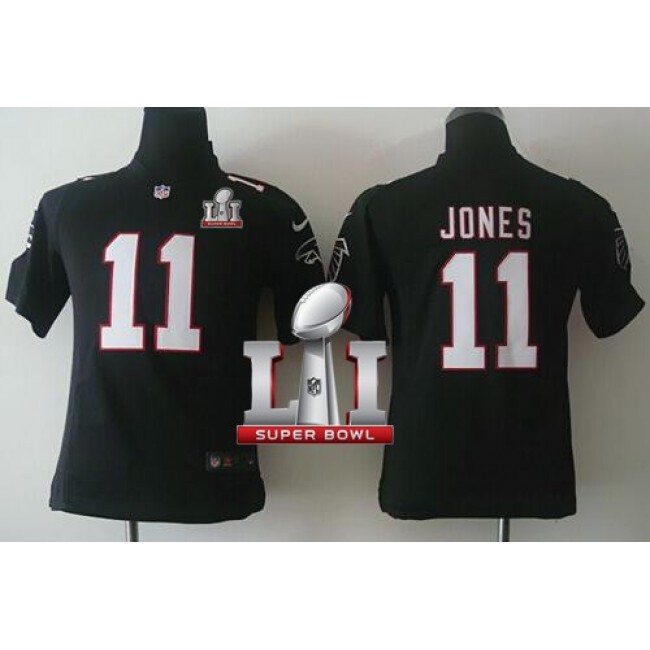 Atlanta Falcons #11 Julio Jones Black Alternate Super Bowl LI 51 Youth Stitched NFL Elite Jersey