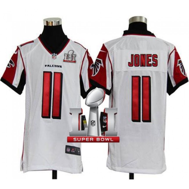 Atlanta Falcons #11 Julio Jones White Super Bowl LI 51 Youth Stitched NFL Elite Jersey