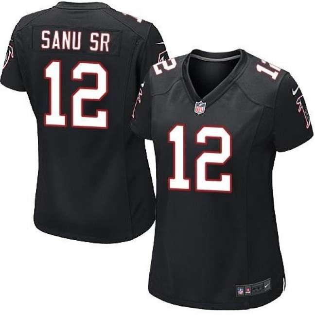 Women's Falcons #12 Mohamed Sanu Sr Black Alternate Stitched NFL Elite Jersey