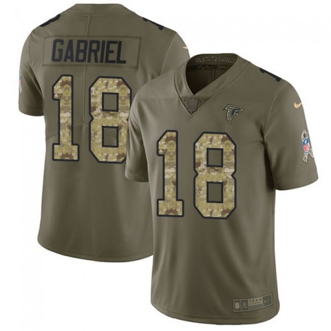 Atlanta Falcons #18 Taylor Gabriel Olive-Camo Youth Stitched NFL Limited 2017 Salute to Service Jersey