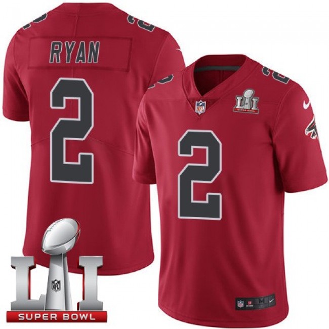 Atlanta Falcons #2 Matt Ryan Red Super Bowl LI 51 Youth Stitched NFL Limited Rush Jersey