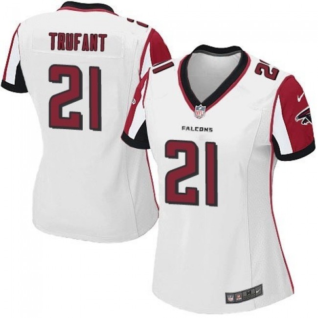 Women's Falcons #21 Desmond Trufant White Stitched NFL Elite Jersey