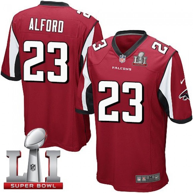 Atlanta Falcons #23 Robert Alford Red Team Color Super Bowl LI 51 Youth Stitched NFL Elite Jersey