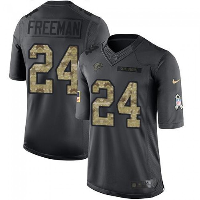 Atlanta Falcons #24 Devonta Freeman Black Youth Stitched NFL Limited 2016 Salute to Service Jersey