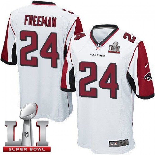 Atlanta Falcons #24 Devonta Freeman White Super Bowl LI 51 Youth Stitched NFL Elite Jersey