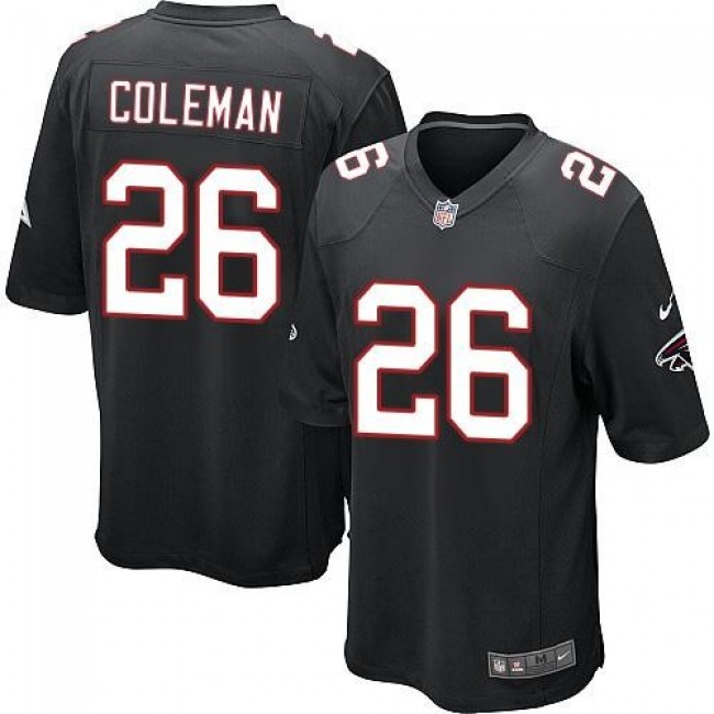 Atlanta Falcons #26 Tevin Coleman Black Alternate Youth Stitched NFL Elite Jersey