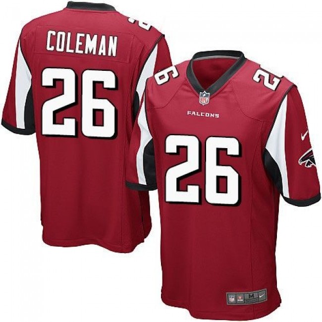 Atlanta Falcons #26 Tevin Coleman Red Team Color Youth Stitched NFL Elite Jersey