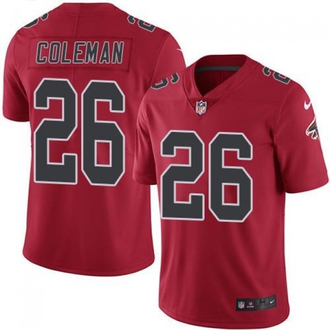 Atlanta Falcons #26 Tevin Coleman Red Youth Stitched NFL Limited Rush Jersey