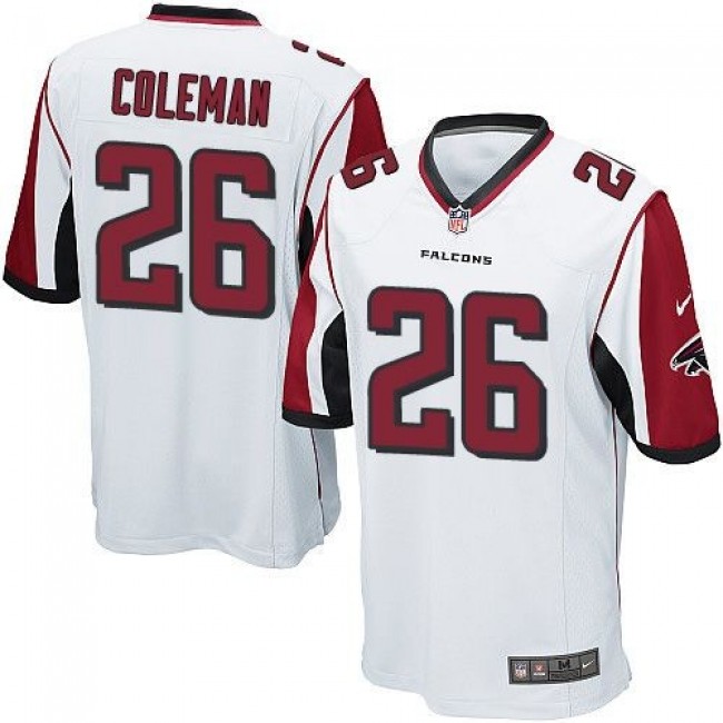 Atlanta Falcons #26 Tevin Coleman White Youth Stitched NFL Elite Jersey