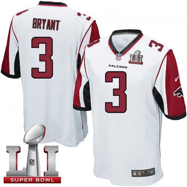 Atlanta Falcons #3 Matt Bryant White Super Bowl LI 51 Youth Stitched NFL Elite Jersey