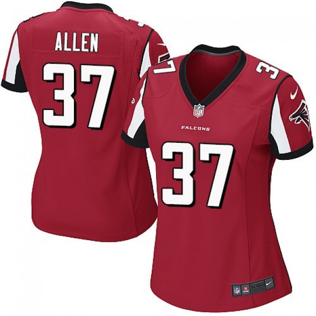Women's Falcons #37 Ricardo Allen Red Team Color Stitched NFL Elite Jersey