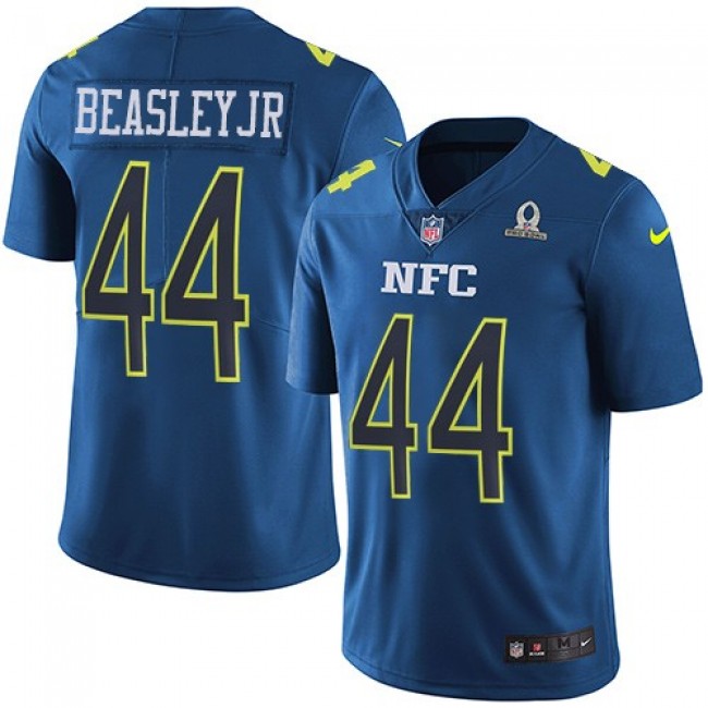 Atlanta Falcons #44 Vic Beasley Jr Navy Youth Stitched NFL Limited NFC 2017 Pro Bowl Jersey