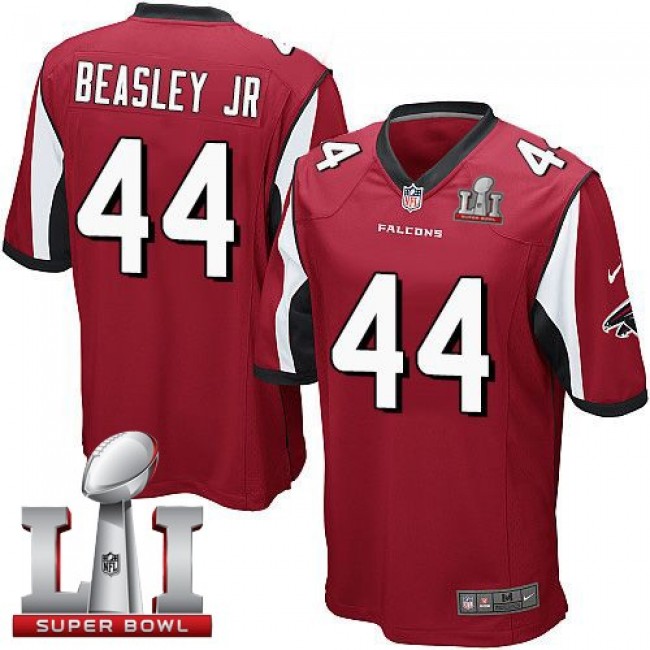 Atlanta Falcons #44 Vic Beasley Jr Red Team Color Super Bowl LI 51 Youth Stitched NFL Elite Jersey