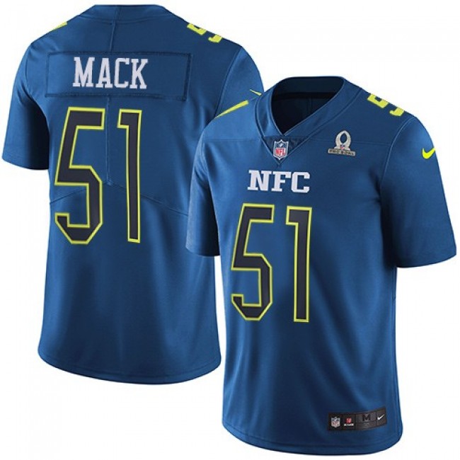 Atlanta Falcons #51 Alex Mack Navy Youth Stitched NFL Limited NFC 2017 Pro Bowl Jersey