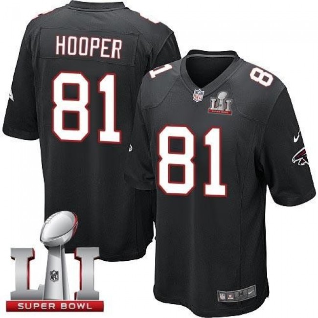 Atlanta Falcons #81 Austin Hooper Black Alternate Super Bowl LI 51 Youth Stitched NFL Elite Jersey