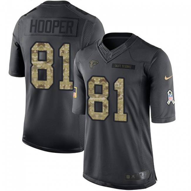 Atlanta Falcons #81 Austin Hooper Black Youth Stitched NFL Limited 2016 Salute to Service Jersey