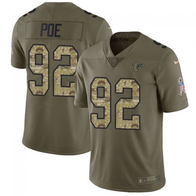 Atlanta Falcons #92 Dontari Poe Olive-Camo Youth Stitched NFL Limited 2017 Salute to Service Jersey