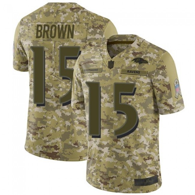 Nike Ravens #15 Marquise Brown Camo Men's Stitched NFL Limited 2018 Salute To Service Jersey