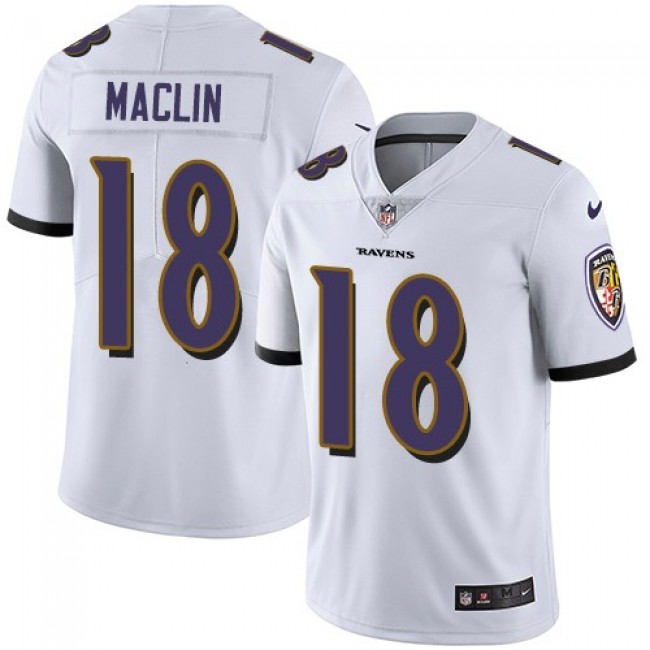Baltimore Ravens #18 Jeremy Maclin White Youth Stitched NFL Vapor Untouchable Limited Jersey