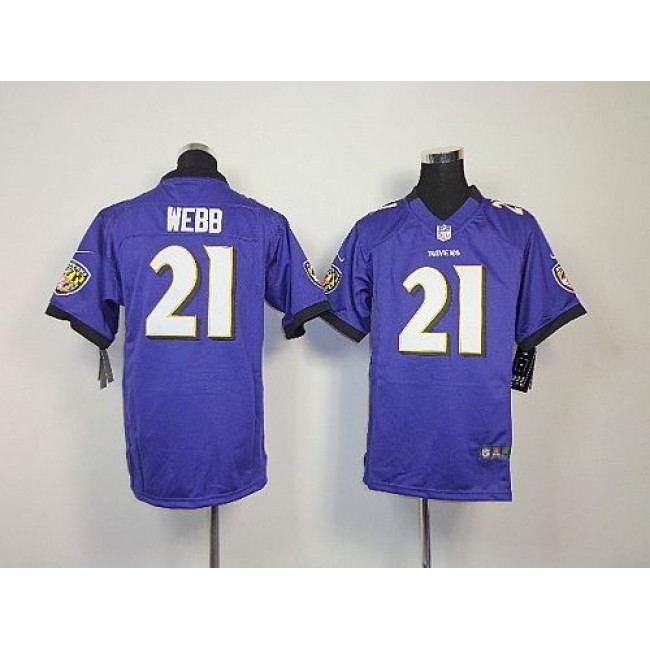 Baltimore Ravens #21 Lardarius Webb Purple Team Color Youth Stitched NFL Elite Jersey
