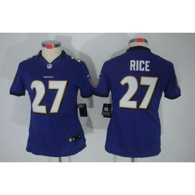 Women's Ravens #27 Ray Rice Purple Team Color Stitched NFL Limited Jersey