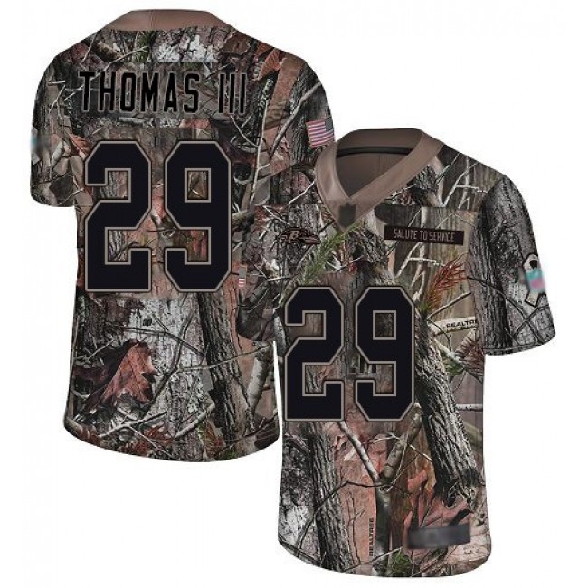 Nike Ravens #29 Earl Thomas III Camo Men's Stitched NFL Limited Rush Realtree Jersey