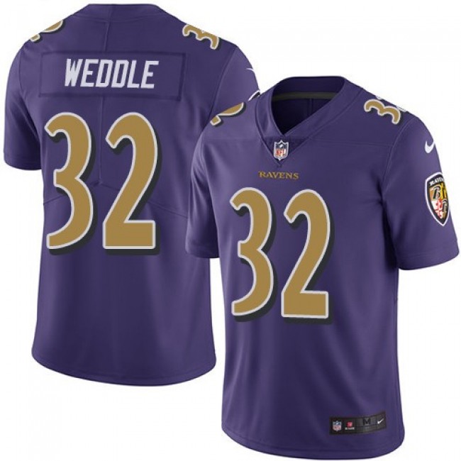 Baltimore Ravens #32 Eric Weddle Purple Youth Stitched NFL Limited Rush Jersey