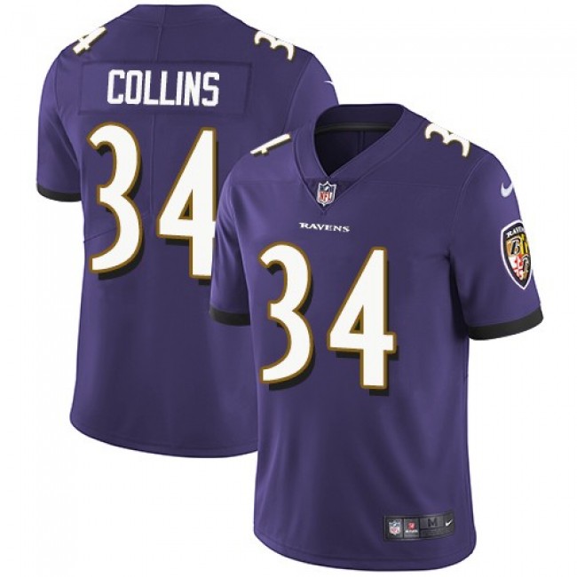 Baltimore Ravens #34 Alex Collins Purple Team Color Youth Stitched NFL Vapor Untouchable Limited Jersey