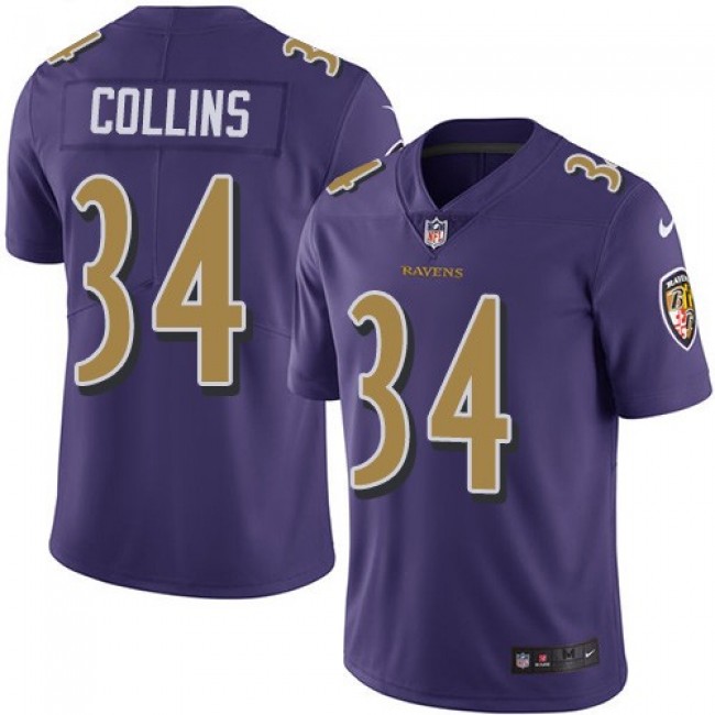 Baltimore Ravens #34 Alex Collins Purple Youth Stitched NFL Limited Rush Jersey
