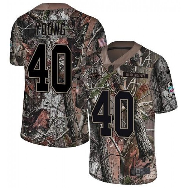 Nike Ravens #40 Kenny Young Camo Men's Stitched NFL Limited Rush Realtree Jersey