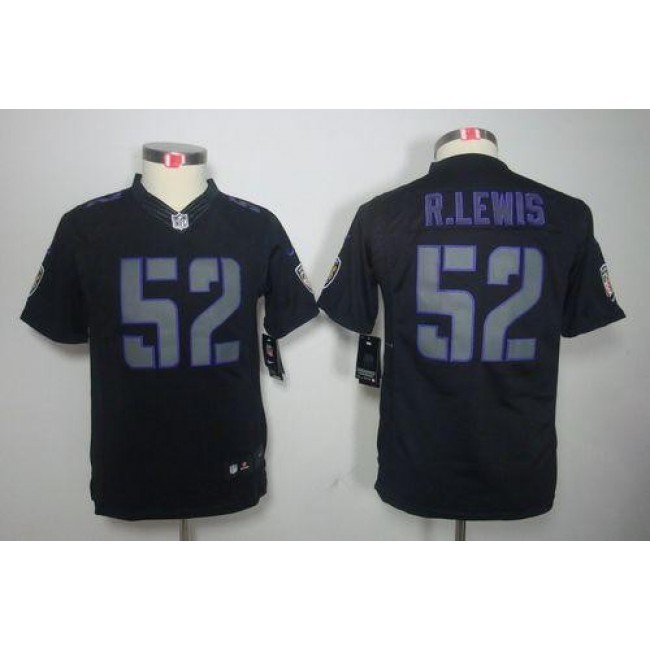 Baltimore Ravens #52 Ray Lewis Black Impact Youth Stitched NFL Limited Jersey
