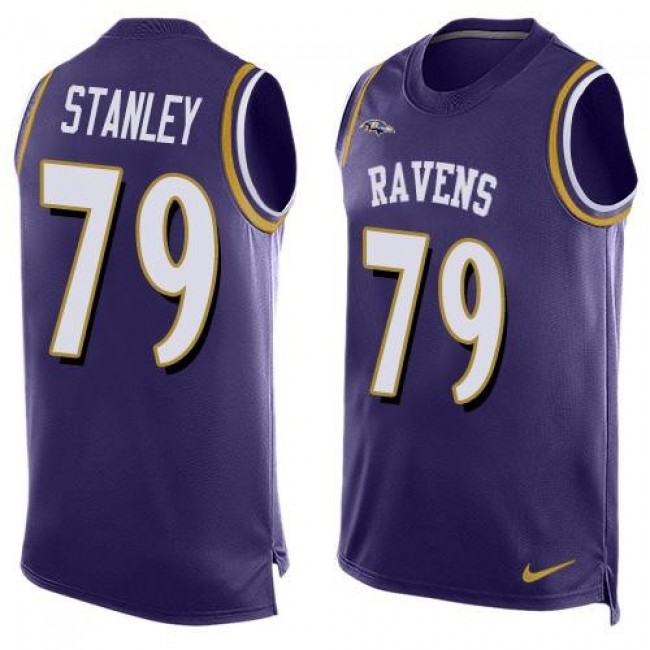 Nike Ravens #79 Ronnie Stanley Purple Team Color Men's Stitched NFL Limited Tank Top Jersey