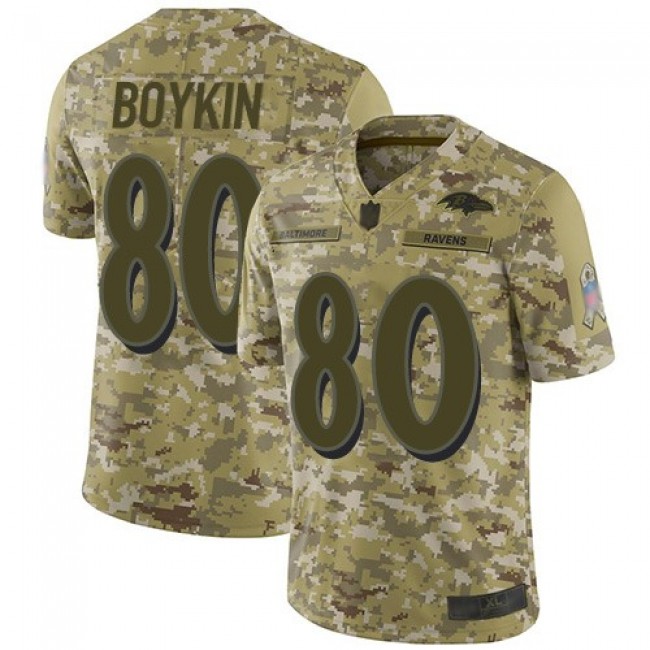 Nike Ravens #80 Miles Boykin Camo Men's Stitched NFL Limited 2018 Salute To Service Jersey