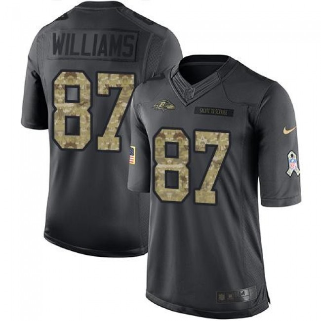 Baltimore Ravens #87 Maxx Williams Black Youth Stitched NFL Limited 2016 Salute to Service Jersey