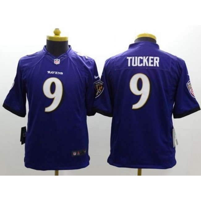 Baltimore Ravens #9 Justin Tucker Purple Team Color Youth Stitched NFL New Limited Jersey