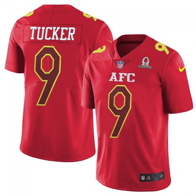 Baltimore Ravens #9 Justin Tucker Red Youth Stitched NFL Limited AFC 2017 Pro Bowl Jersey